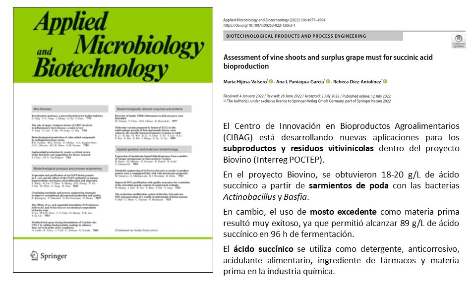 ITACYL's tweet photo. El @PBiovino ha publicado un artículo sobre la obtención de ácido succínico a partir de sarmientos y mosto excedente
https://t.co/kCM7ZKj7eZ 

#ITACyL #Bioeconomía #CIBAG @BLC3campus @UMinho_Oficial @UnivAveiro @unileon @EngBiologicaUM @poctep @LBMlab @IQUIMAB_ULE https://t.co/FQ9dC9ddVp