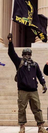 FBIWFO's tweet image. #FBIWFO released a new photo of this man who allegedly assaulted law enforcement personnel at the U.S. Capitol on January 6, 2021. Help the #FBI identify him by calling 1-800-225-5324 or visiting tips.fbi.gov to submit a tip. Remember to mention photo 472 in your tip.