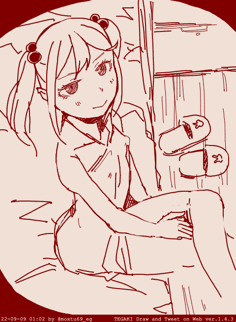 寝るゾ〜(寝) #tegaki_dt 