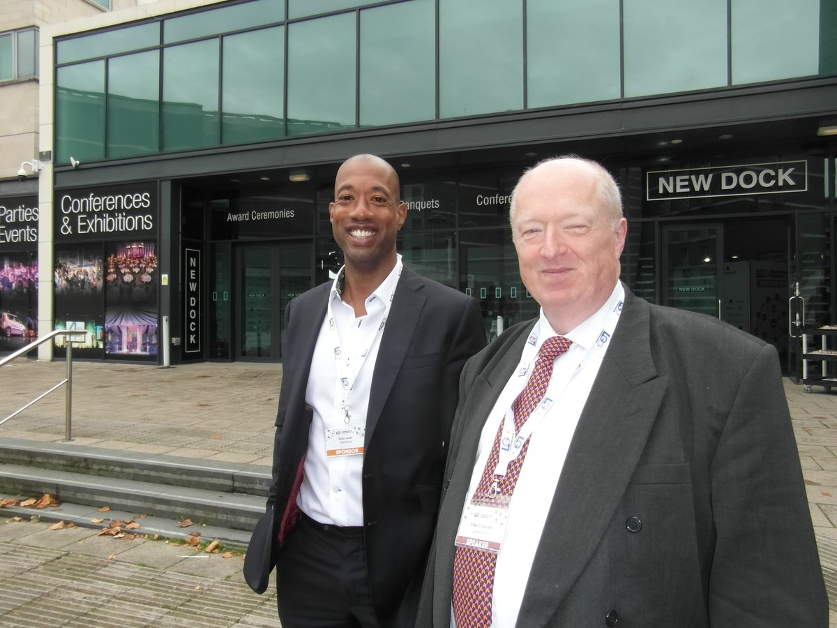 Mike O’Donnell, CEO London CIV and Gavin Lewis, Head of UK LGPS, Blackrock meet up at the Royal Armouries Building in Leeds for today’s LGC Investment &amp; Pensions Summit. Both of them were key note speakers at the Twickenham LCIV Conference this week where Blackrock was a sponsor.