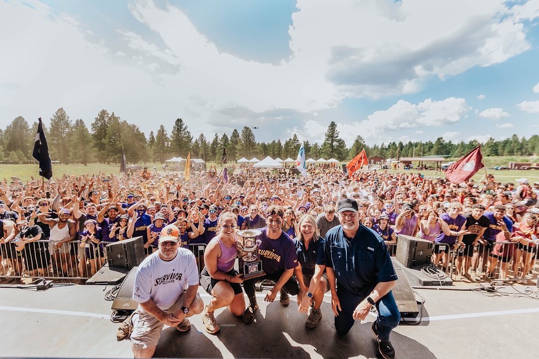 BrianSmithSr's tweet photo. π² Survivor Weekend 2022! π²
10,000 Meals Served π½
1500 Students & Survivalists πͺπΌ
160 Acre Camp Site π
20 College Campuses π
8 Tribes π
1 Trophy π
Β
Thanks everyone who helped make Survivor possible!Β
Congrats to the West Tribe for winning the Romo Cup!Β
#SurvivorWeekend https://t.co/SAEOQRcsW3