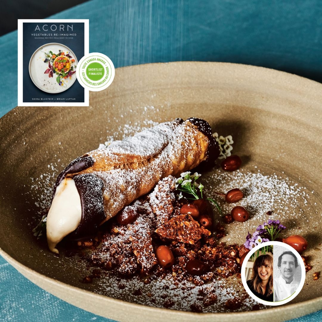 In #TCShortlist22 #cookbook Acorn, authors Shira Blustein &amp; Brian Luptak share recipes from one of the world's most celebrated #vegetarian restaurants, including this beautiful Apple Cannoli recipe. Visit l8r.it/SN2T for the recipe! <a href="/AcornVancouver/">The Acorn</a> <a href="/PenguinRandomCA/">PenguinRandomHouseCA</a>