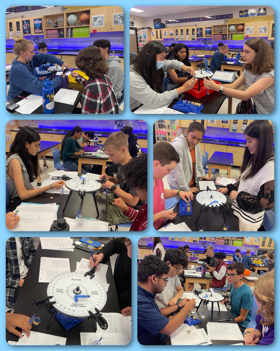 tssimons's tweet photo. JC AP Phys 1: Balancing forces and checking homework answers with real scenarios ๐โ๏ธ๐ #ForceTables #ProudToBeAJet #ALScienceInMotion https://t.co/XWPVCE4M47