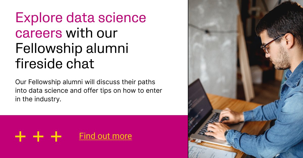 faculty_ai's tweet photo. Is there a ‘right’ way to get a data science job?

Join our fireside chat on 21st September with Faculty Fellowship alumni to hear about how aspiring data scientists can get on the right track to career success.
 
Sign-up below👇
https://t.co/BxHTr4g2XT https://t.co/skBCRfKbvZ