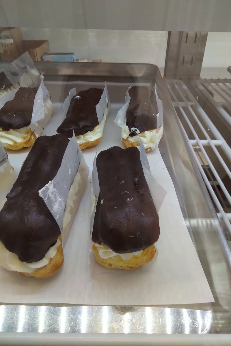 This is why Thursdays are our fav day of the week......fresh cream Eclairs. As we fresh obsessed these only have 3 days of shelf so needless to say they are only Thurs - Sat each week #whitby #eclairs