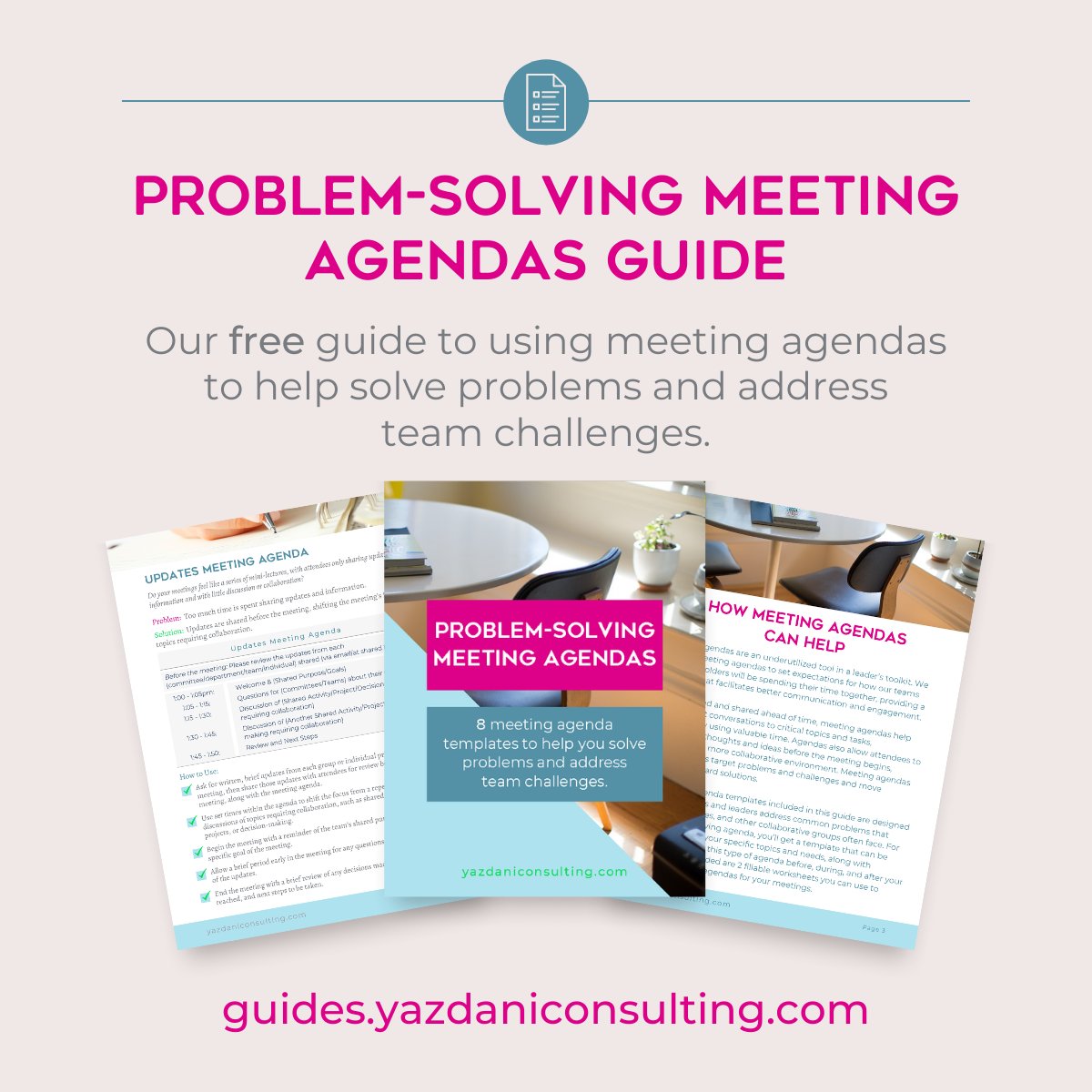 YazdaniCF's tweet image. Meeting agendas are an underutilized tool in a leader’s toolkit! We can use meeting agendas to direct conversations to critical topics and tasks, more constructively use our time together, and support a collaborative team environment. 

guides.yazdaniconsulting.com/agendas

#meetings #agendas