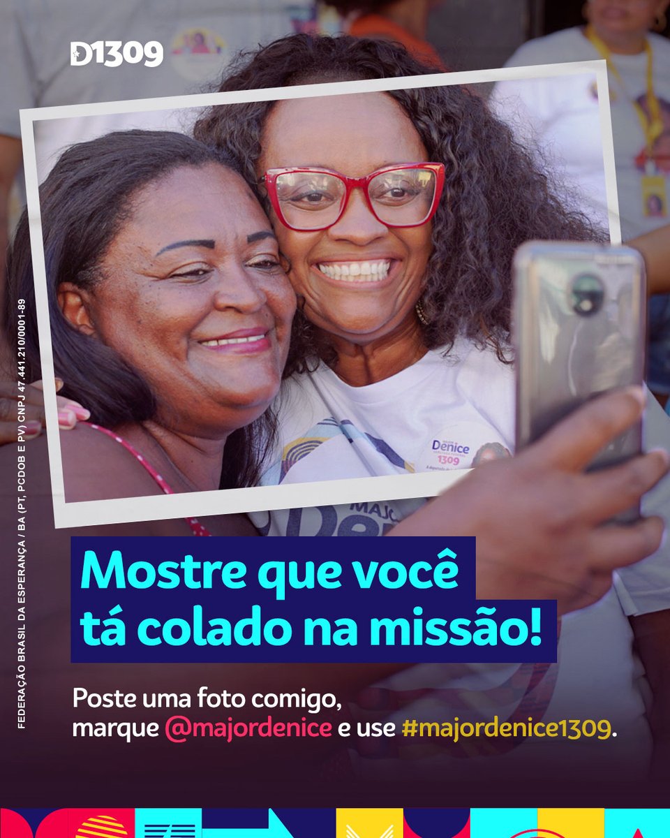 tencoroneladeni's tweet photo. 13h09

Quem já encontrou mainha por essas andanças sabe que eu amo tirar foto.

Hoje é dia de mostrar que você tá colado com o 1309!

Poste uma foto comigo, usando #majordenice1309. Ah e lembra de me marcar, viu? Vou acompanhar todas as postagens aqui! ❤

#mainhanocongresso https://t.co/9MZAqepMoE