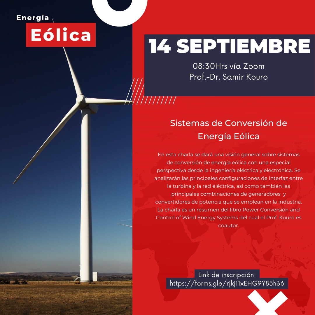 Hola, a los interesados en como se convierte la energía eólica a energía eléctrica, les comparto un enlace para una charla que daré del tema para la Universidad de Talca. Inscripciones aquí: lnkd.in/eJX4MCUy