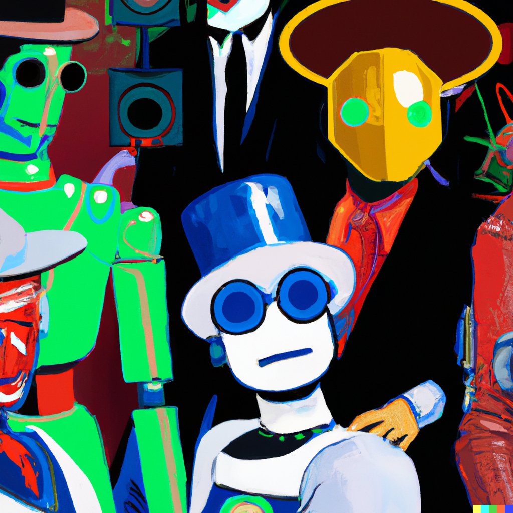 RobotMultiverse's tweet photo. PARTY LIKE IT'S 2099!🥂
AI❌ART Artist collaboration with an AI, Dall•E
#ai #robot⁠ #midjourney #digitalart #aiart #generativeart #robotics #aiartist #machinelearning #midjourneyart #nftcommunity #nftlove #skater #skateboarding #skateboard #skateboardart #skatelife #party #2099 https://t.co/xL8SgAGKY8