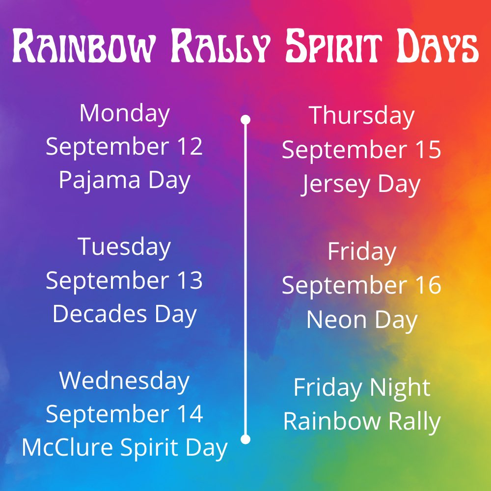 Get ready - spirit days are coming! #McBulldogs #McBulldogs101  #RainbowRally #BulldogSpirit