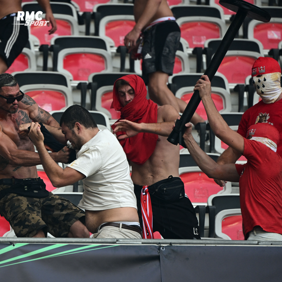 RMCsport's tweet photo. 🚨 Selon nos informations, Nice-Cologne ne devait pas se jouer suite aux graves incidents en cours au Stade. 

https://t.co/FEF1tCZGVL https://t.co/KePW0dF1fk