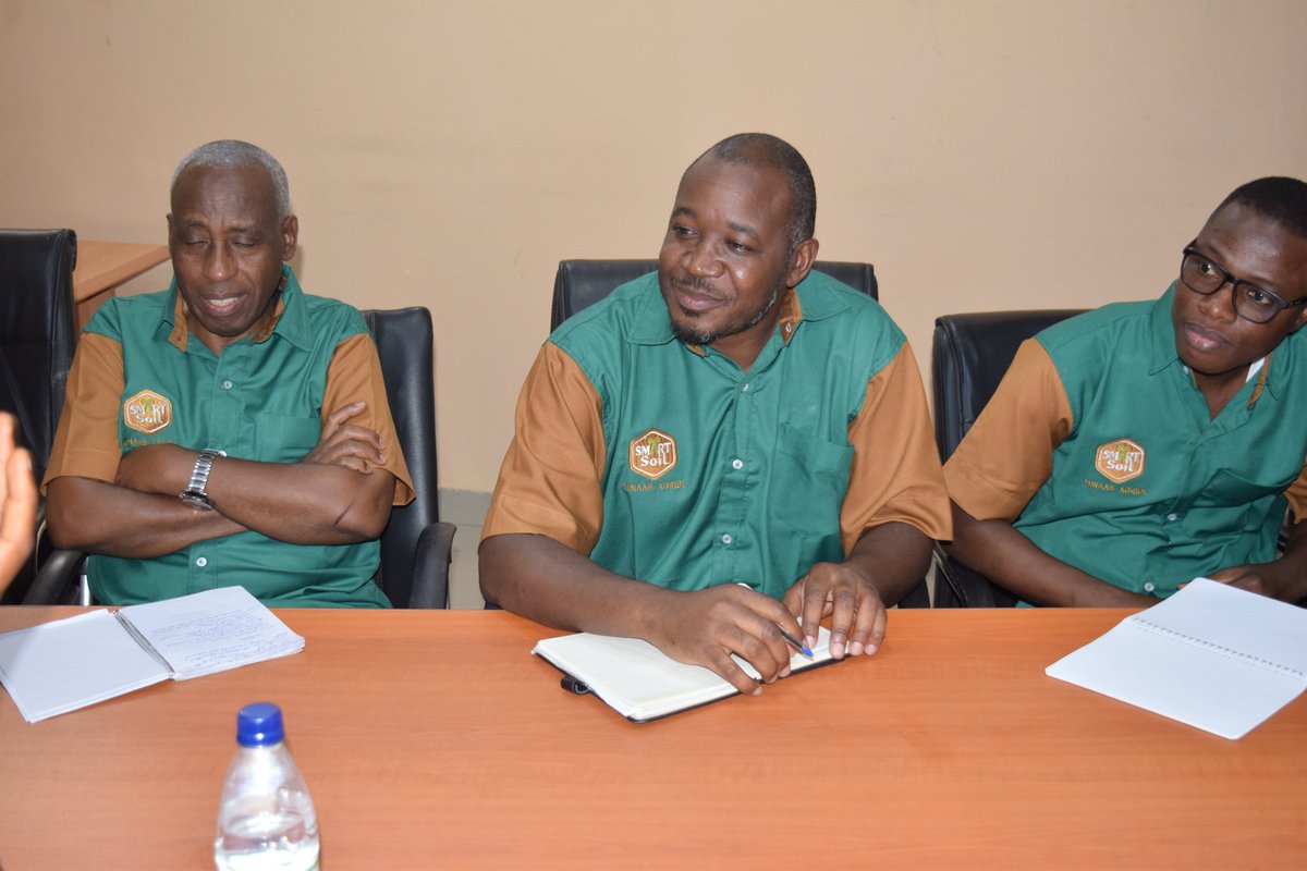 SmartSoilNg's tweet photo. A 3-man project supervising team from @AgridiAfr/ @icipe, Nairobi Kenya visited SmartSoil Project, Nigeria on September 6, 2022. Visitation team members are Dr. Michael Kidoido, Dr. Jonas Mugabe &amp; Mr. Thierry Romuald Hounkpatin. https://t.co/NLDvHU7RdJ