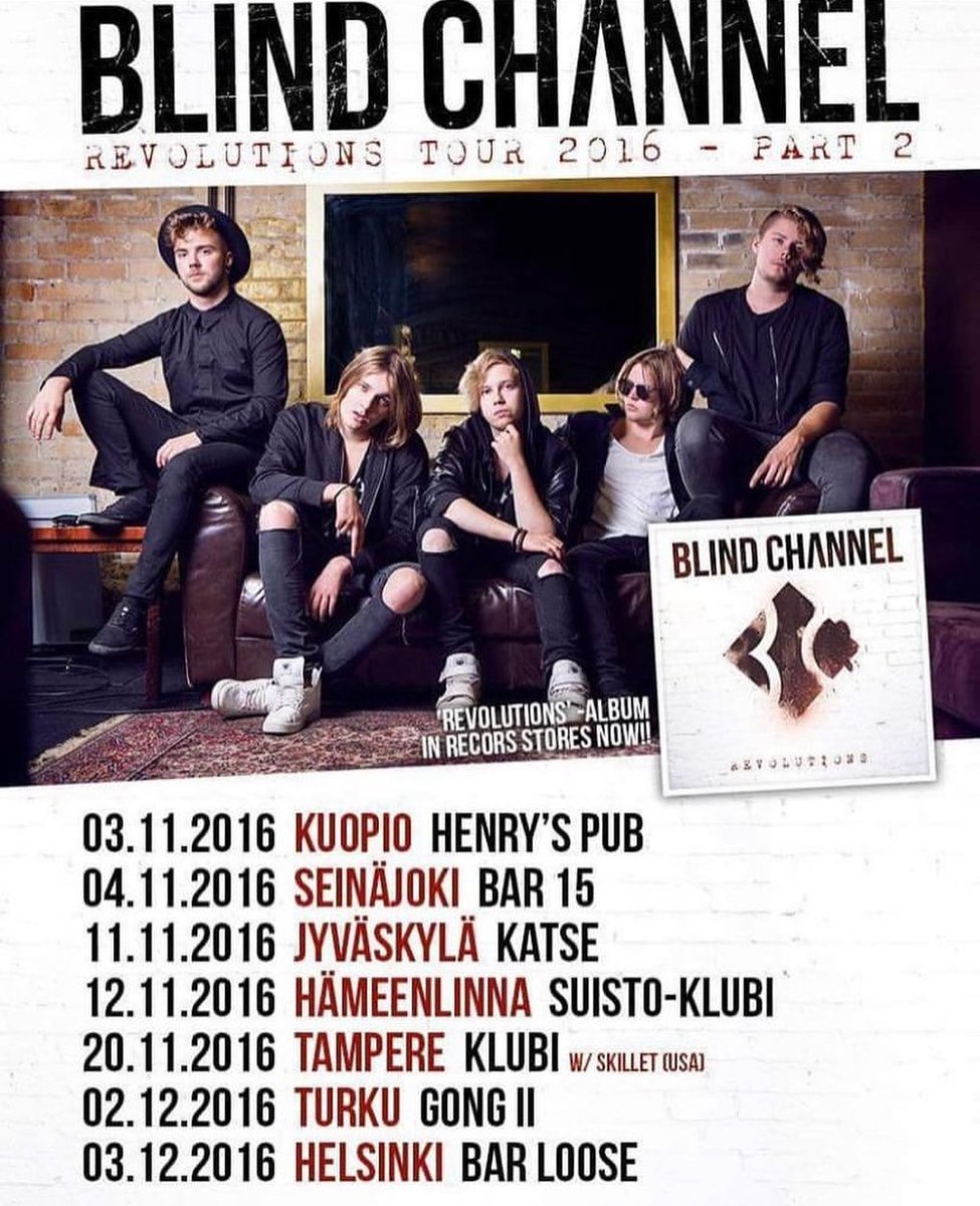 bcdeletedpics's tweet photo. Posted: 23.10.2016
Deleted: 08.09.2022
Caption:
We're touring all over finland this fall. 🔥
#RevolutionsTour continues next week!
Millä keikalla nähdään?!👊 #Kuopio #Seinäjoki #Hämeenlinna #Tampere #Turku #Jyväskylä #Helsinki https://t.co/RKHyJclfpq