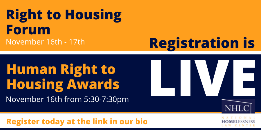 Register for the 2022 Human Right to Housing Awards and Right to Housing Forum today! 
Join us to celebrate those advancing solutions to end homelessness and poverty and be a part of creating ways to fight homelessness. 
Register for one or both events at the link in our bio!