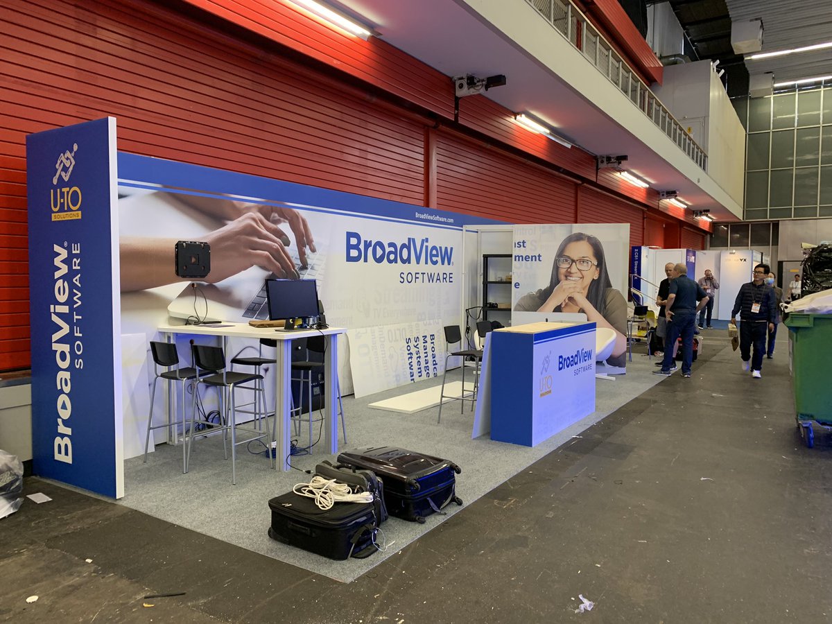 So great to be back at #IBC2022 with our teams from Toronto and Mumbai <a href="/utosolutions/">U-TO Solutions</a> Today we are setting up the booth with the amazing team <a href="/ExhibitPeople/">Exhibit People</a>   New booth, new look, in keeping with our new website wwwbroadviewsoftware.com. 

<a href="/IBCShow/">IBC</a> starts tomorrow