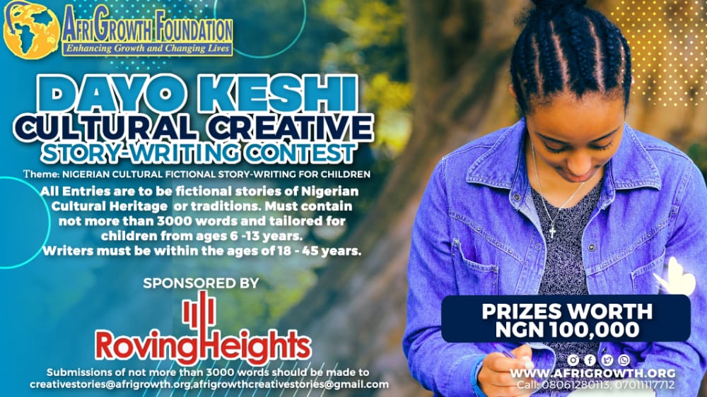 AfriGrowth's tweet photo. Entry Forms and rules are available at https://t.co/gdpVwITgV7
Submissions should be made to creativestories@afrigrowth.org, afrigrowthcreativestories@gmail.com https://t.co/4NTOKwfIrK