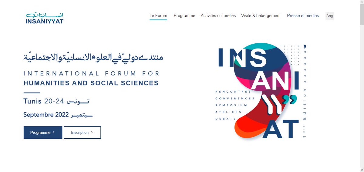 SaadiNeila's tweet photo. 20-24 September #Tunis is hosting #Insanyyat an international #SocialSciences #Forum. Many interesting sessions (the Program : https://t.co/KCNydYEABf) https://t.co/3pOpOzeKQU