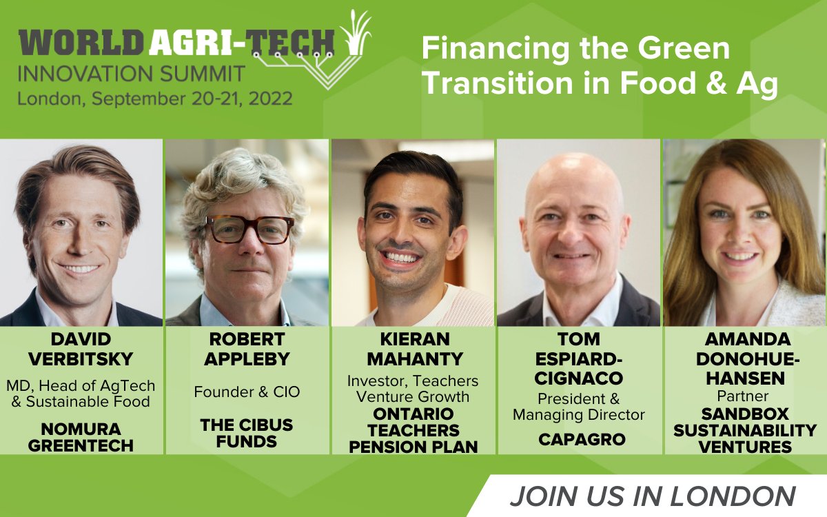 World Agri-Tech (@worldagritech) on Twitter photo Investment of an estimated $350 billion a year is needed to make the food system more sustainable, and able to survive modern risks. Watch experts from Nomura Greentech, The Cibus Funds,<a href="/OTPPinfo/">Ontario Teachers' Pension Plan</a> <a href="/Capagro_VC/">Capagro VC</a> & Sandbox Industries debate this: bit.ly/3QFYPDT Investment of an estimated $350 billion a year is needed to make the food system more sustainable, and able to survive modern risks. Watch experts from Nomura Greentech, The Cibus Funds,<a href="/OTPPinfo/">Ontario Teachers' Pension Plan</a> <a href="/Capagro_VC/">Capagro VC</a> & Sandbox Industries debate this: bit.ly/3QFYPDT