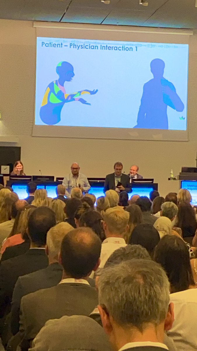 Day 2 at #EADVCongress2022 Are you listening to your patient? <a href="/joelvsarthritis/">Joel Nelson</a> and Drs Rachel Sommer and Matthias Augustin dr patient consultation interaction! Shared decision making is key! #psoriaticdisease
