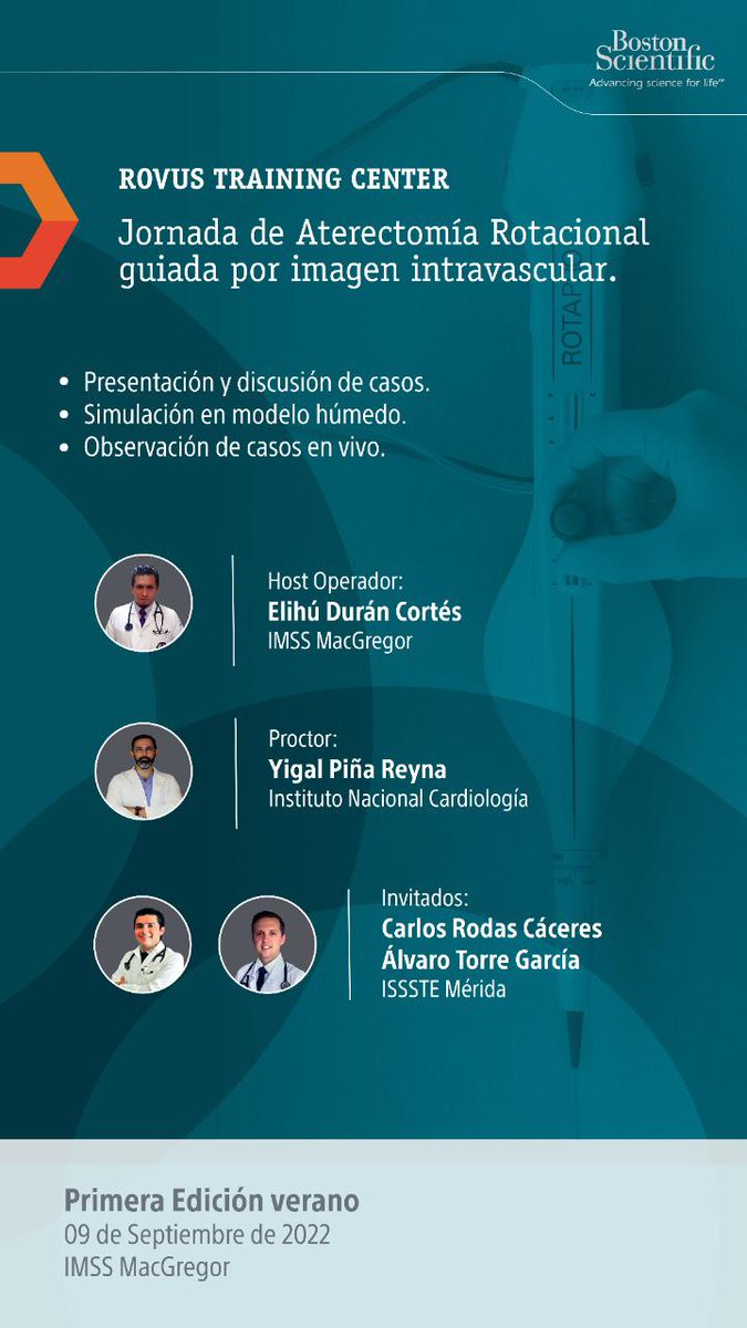 🇲🇽 Elihu Durán 🇲🇽 (@cardioelihu) on Twitter photo Primera jornada de Aterectomia Rotacional.
Sede IMSS MacGregor
#Rotapro
#Rotablacion
@HemoMacGregor
<a href="/latambifclub/">LATAM Bifurcation Club</a> <a href="/LatamCTOcom/">LatamCTO.com</a> <a href="/LATAMCTO/">LATAM CTO Registry</a> Primera jornada de Aterectomia Rotacional.
Sede IMSS MacGregor
#Rotapro
#Rotablacion
@HemoMacGregor
<a href="/latambifclub/">LATAM Bifurcation Club</a> <a href="/LatamCTOcom/">LatamCTO.com</a> <a href="/LATAMCTO/">LATAM CTO Registry</a>
