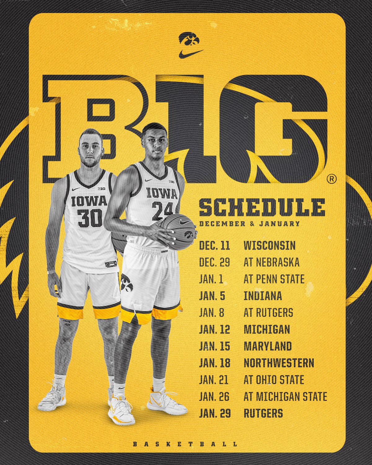 Iowa men's cheap basketball schedule