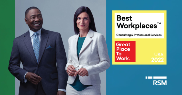 mhaas30's tweet photo. My colleagues and I are thrilled that @RSMUSLLP has been named by @FortuneMagazine/@GPTW_US as a 2022 Best Workplaces in Consulting &amp; Professional Services! #3YearsRunning https://t.co/F5zkQtfj12 https://t.co/Lmr67WTtal