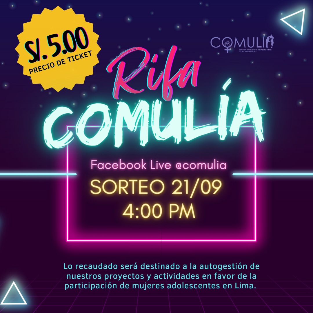ComuliaL's tweet photo. #Rifa COMULIA 💜 lxs invitamos a participar de la compra de rifas pro fondos 🥳 para la autogestión de nuestros proyectos y actividades🤗
#Rifa #Autogestion #comulia #profondos #adolescencias https://t.co/Tc3OmuXF3G