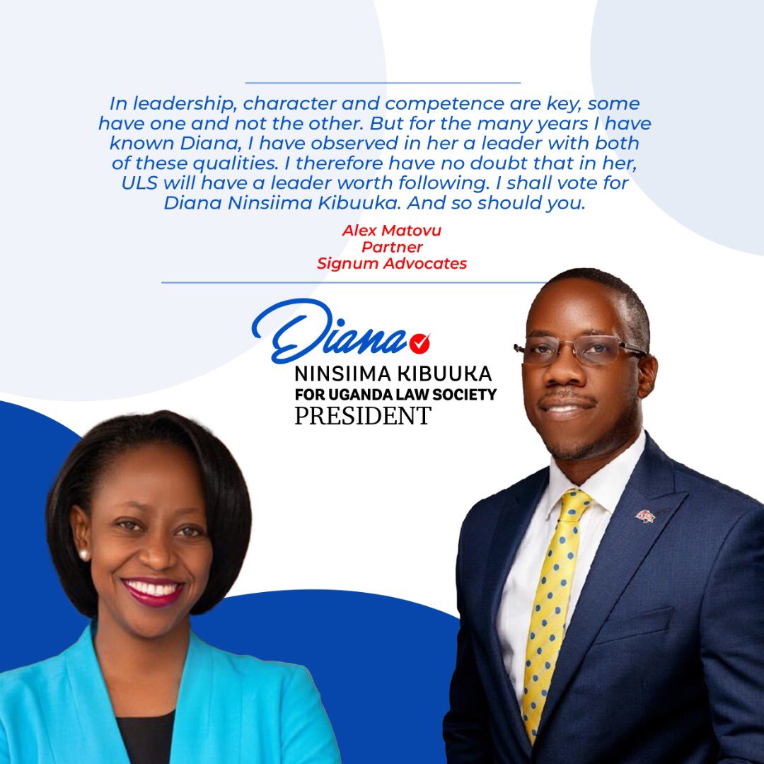 Team DNK For ULS (@teamdnk_) on Twitter photo โI have no doubt that in <a href="/DNKibuuka/">Diana Ninsiima Kibuuka</a>, we have a leader worth following. I shall vote for Diana Ninsiima Kibuuka and so should you.โ - Alex Matovu, Partner Signum Advocates. #DNKForULS #OneULS โI have no doubt that in <a href="/DNKibuuka/">Diana Ninsiima Kibuuka</a>, we have a leader worth following. I shall vote for Diana Ninsiima Kibuuka and so should you.โ - Alex Matovu, Partner Signum Advocates. #DNKForULS #OneULS