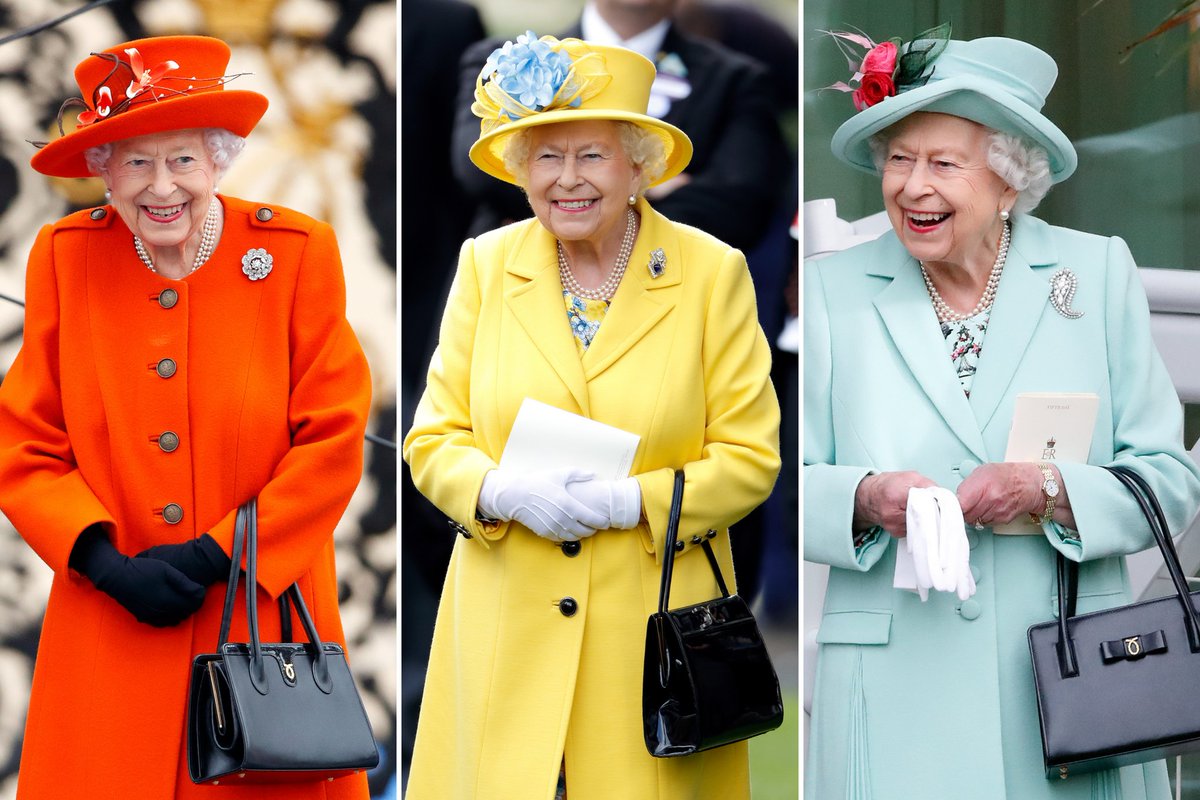 flaminhaystacks's tweet photo. A little *THREAD* about #QueenElizabeth 

Did you know that the Queen’s handbag is used as a signalling device? 

Placed on the dinner table means, ‘I want to leave in 5 minutes.’ 

Moved from arm to arm says, time to talk to someone else.’ https://t.co/03cFGnwVTA
