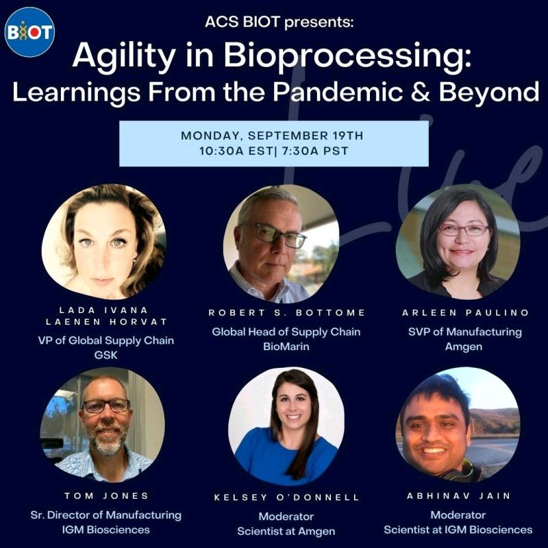 igmbio's tweet photo. IGM Biosciences is proud to share two of our very own will be featured on the upcoming ACS BIOT "Agility in Bioprocessing" panel. #IGMS #ACSBIOT https://t.co/LZJjsO48ba