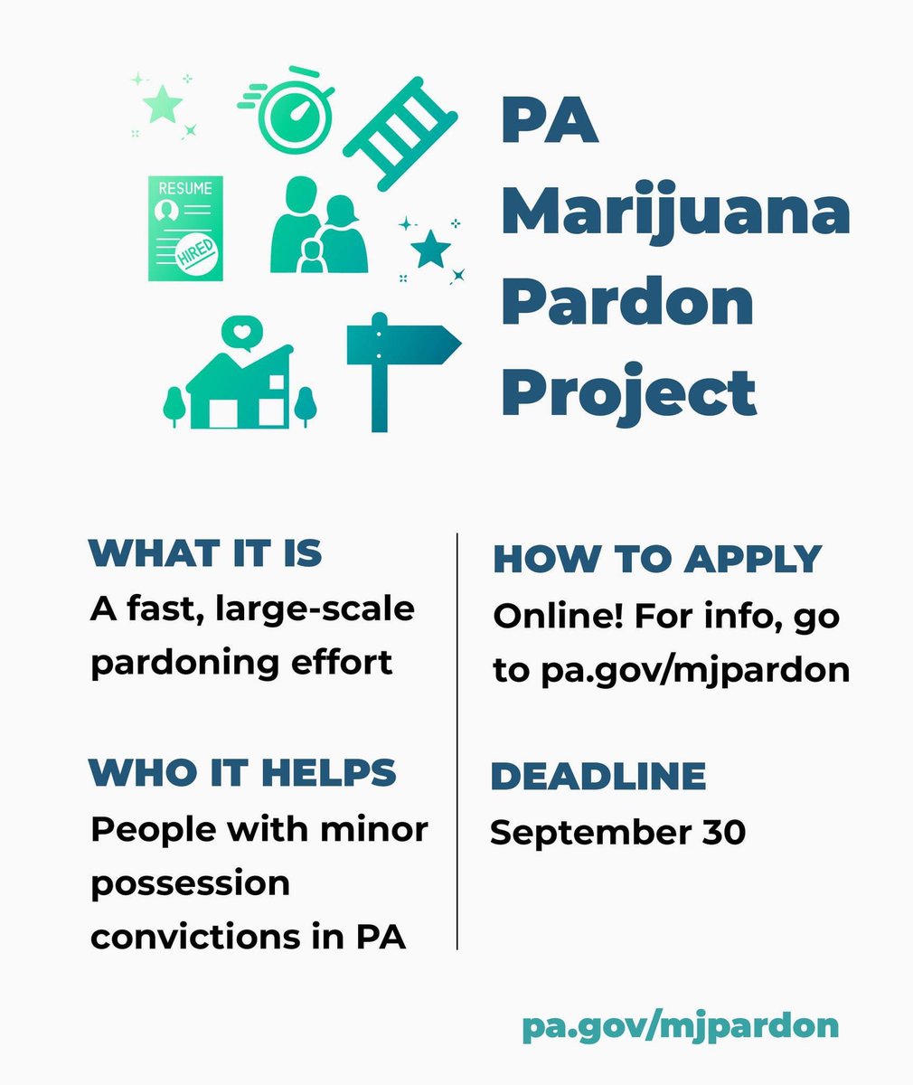 EGaineyOfficial's tweet photo. Pennsylvania @GovernorTomWolf is offering quick pardons for those harmed by marijuana criminalization.

Marijuana should be legal and regulated. Minor drug offenses should not impede Pennsylvanians’ ability to access good jobs or education.

Apply today at https://t.co/UJObvfUxFH https://t.co/B0xIoYtxUM