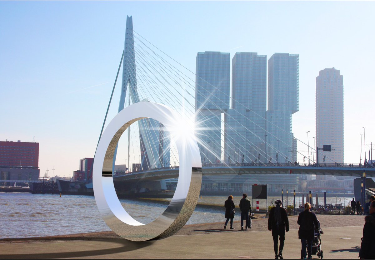 Stadmaken010's tweet photo. ’s Werelds eerste #SolarBiënnale is nu in #Rotterdam! Alles staat in teken van de zon ☀️. De vijf meter hoge, spiegelende #cirkel reist door de stad, markeert en kondigt de #activiteiten van The Solar Biënnale in @rotterdam aan.
Bekijk hier de agenda ➡️ https://t.co/KmgRsUHICm https://t.co/iVM4NviQjR