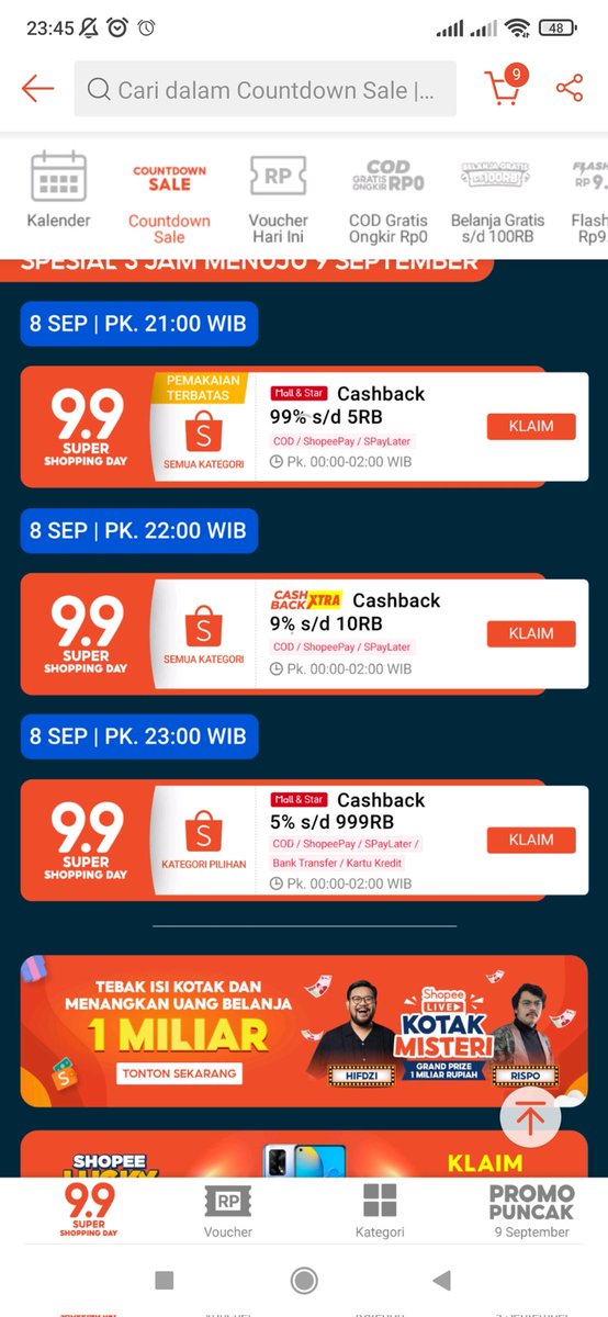 SiePalingPromo's tweet photo. ‼️SHOPEE 9.9‼️
Klaim voucher shopee 9.9 
 https://t.co/SjlQwFFUoS https://t.co/o4Qo9xUFVA