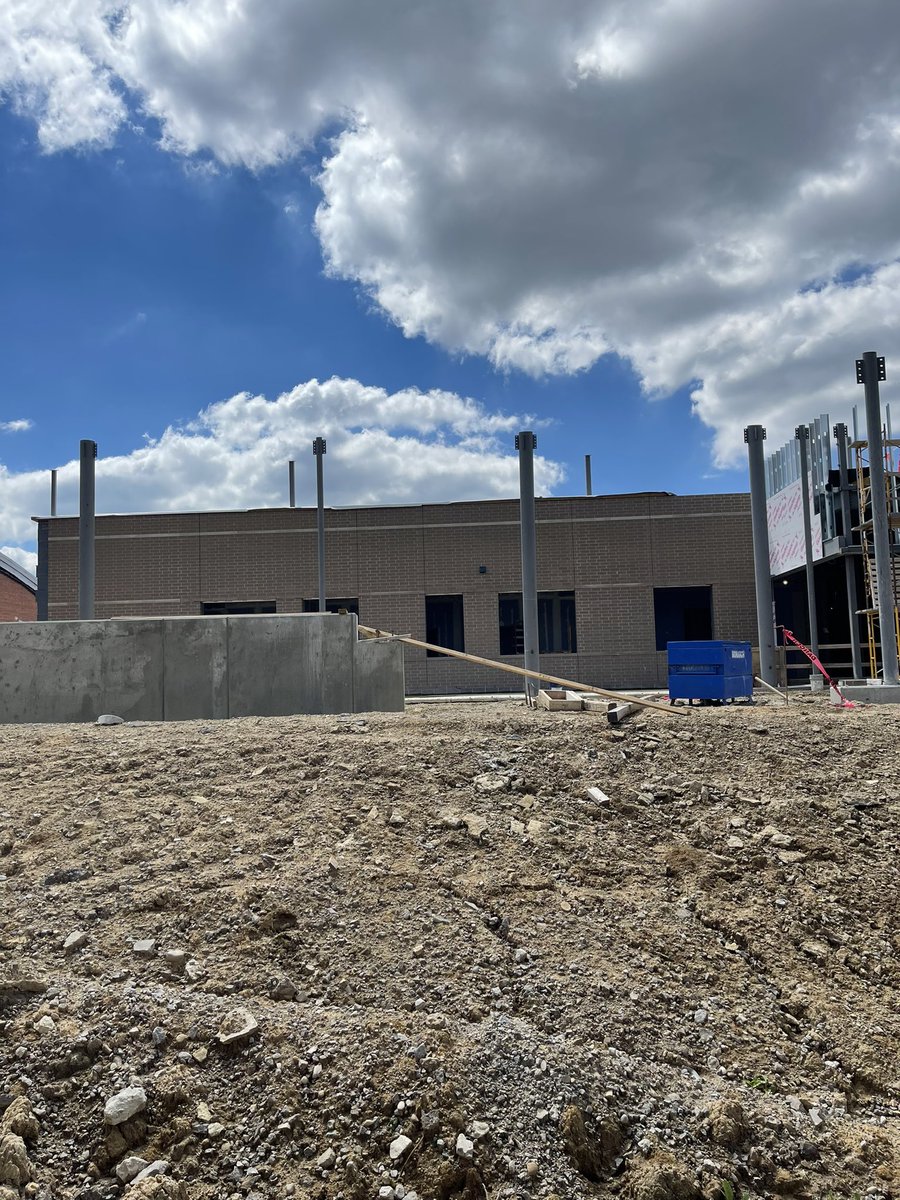 The auditorium is roofed in &amp; posts are up for our new entry cover! Looking forward to our new building being complete next year! #WeAreAviators <a href="/SycamoreSchools/">Sycamore Schools</a> <a href="/AviatorBizOps/">Sycamore Business Operations</a>