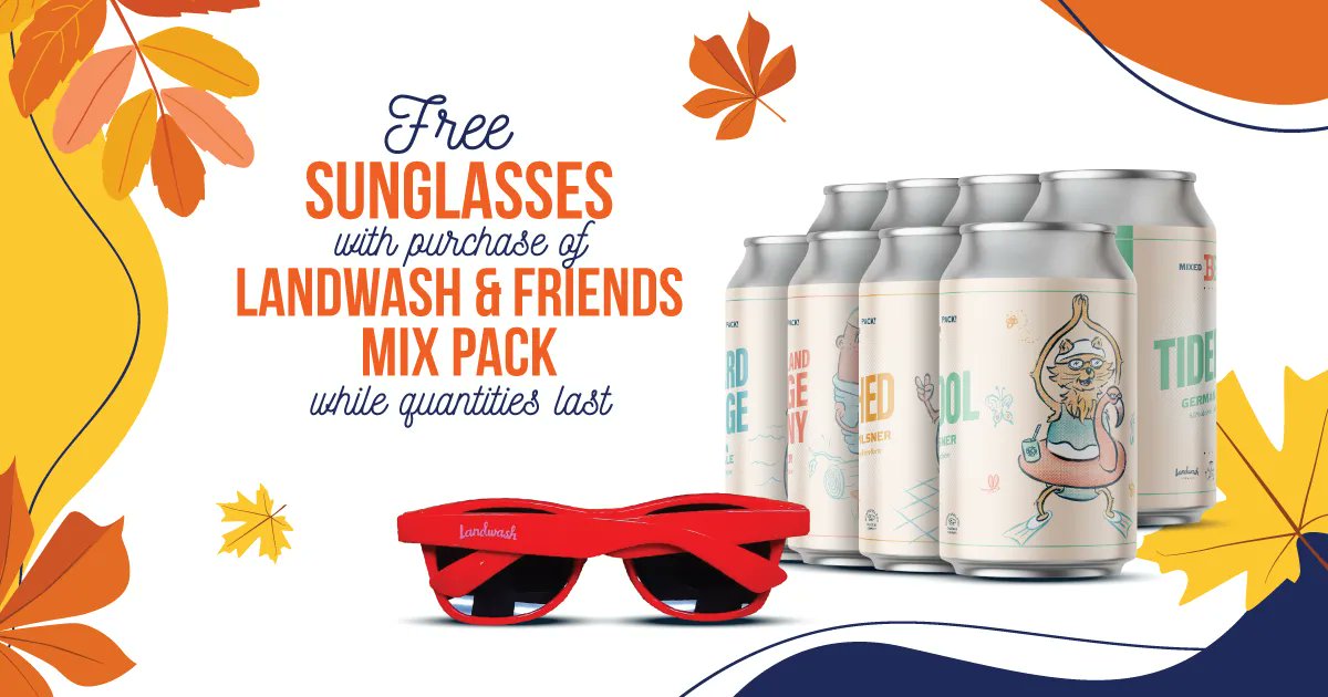 nlliquor's tweet photo. Get a FREE pair of 🕶️ Sunglasses with Landwash &amp; Friends Mix Pack (while qtys last). Find more deals &amp; giveaways here https://t.co/ROhWdc94oD 
@landwashbrewery https://t.co/cOynSE2ZKi