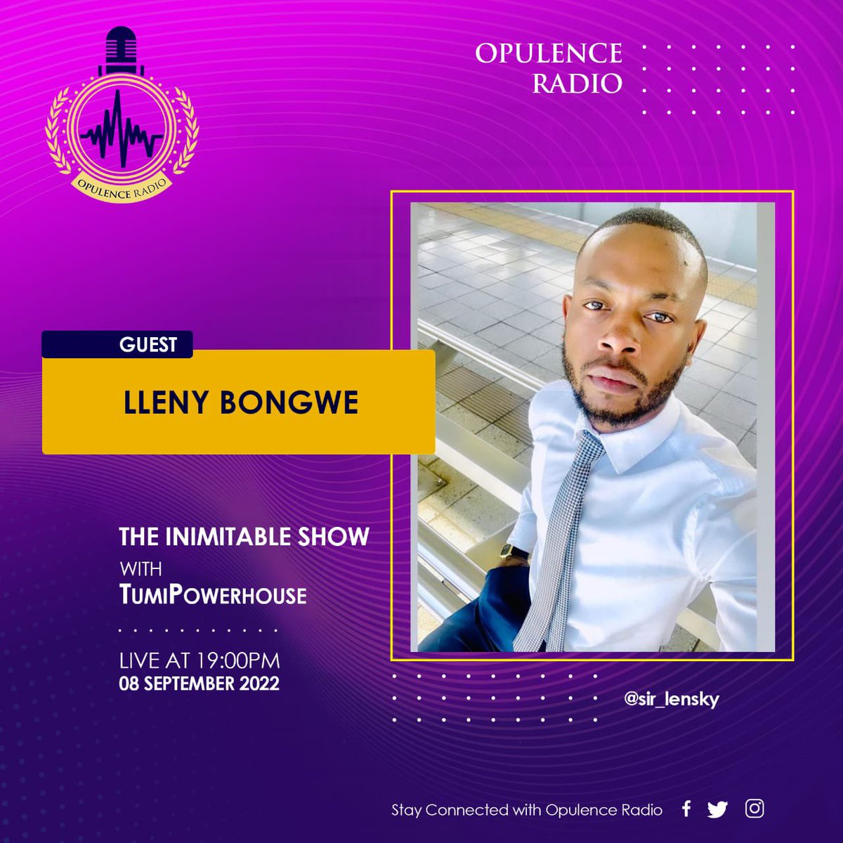 opulenceradio's tweet photo. #TheInimitableShow || 6PM - 9PM with @tumipowerhouse
Tonight we are hanging out with the incredible @sir_lensky. Stay tuned to hear what he was to share!
#opulenceradio #inimitable #queer #lgbtq🌈 https://t.co/tofEyWDfrW