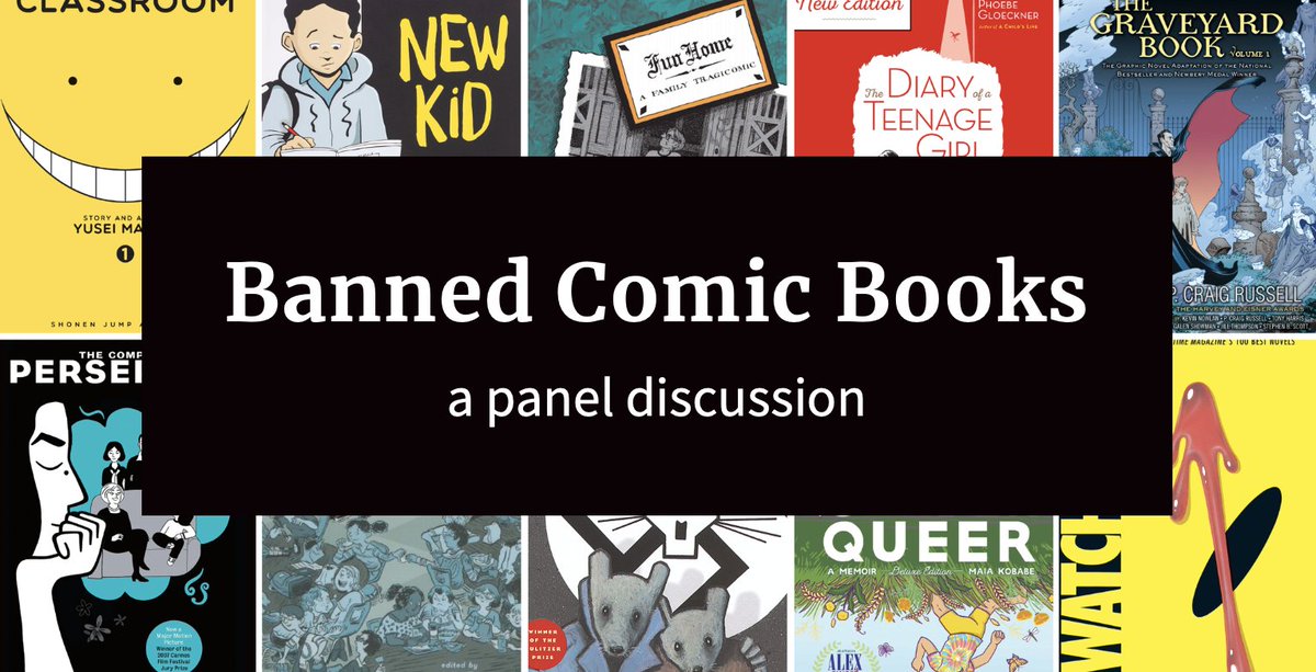 WashUHumanities's tweet image. 🗓️ Thurs., Sept. 22, 6:30 pm, SLPL Central Library 
Who’s afraid of comic books?
This event considers banned comic books from the perspectives of the artists who create them and the advocates who defend them. ALL ARE WELCOME bit.ly/3TYYxKK