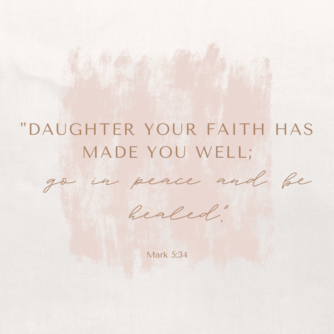 "Jesus said to her, 'Daughter, your faith has made you well; go in peace and be healed of your disease.'" Mark 5:34

#elcayouth #elca #mark5 #verseoftheday