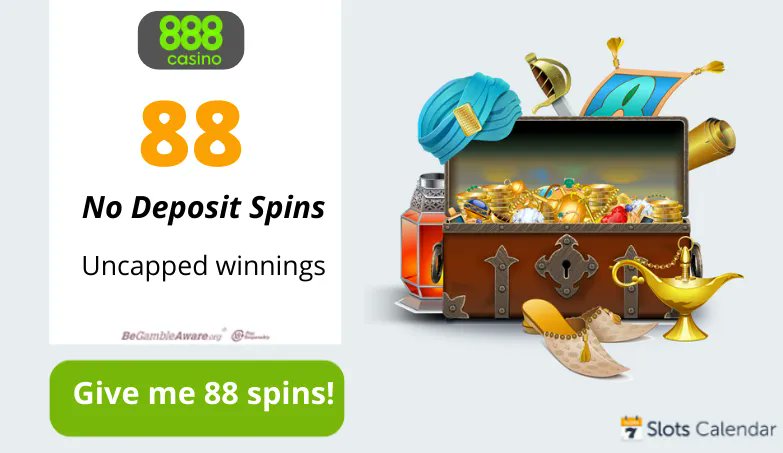 888 Casino is offering 88 No Deposit Spins with 1x wagering plus uncapped winnings! &#128525; All you have to do is create an account, pick your favorite slot and start spinning! &#128171; Learn more about this offer:  ✔️