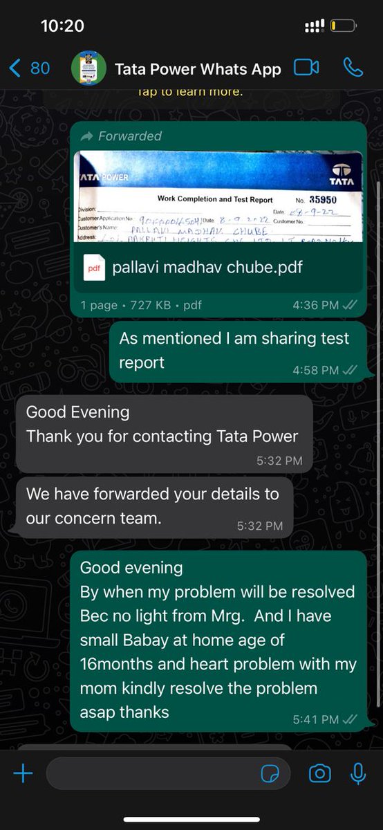 uvneverbackdown's tweet photo. @RNTata2000  @mieknathshinde  @TataPower  Good evening 
when will my problem be resolved because there is no light since mrg.  And I have small baby at home just of 16months and heart patient  my mom it self. So kindly please resolve the problem asap there is lot of inconvience https://t.co/kP6WGEPceZ