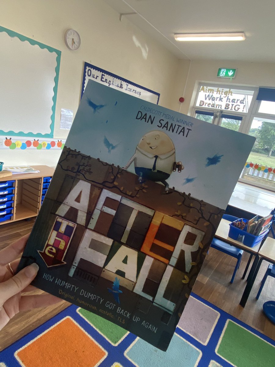 MissWilson318's tweet photo. and the book corner display is complete!🥰

Dan Santat is our class author and our book corner is based around his wonderful book “After the fall”! The children created the bricks that Humpty Dumpty is stood on but wanted to make them ‘happy colours’ to express his bravery😊 https://t.co/LoMkuVn7NU