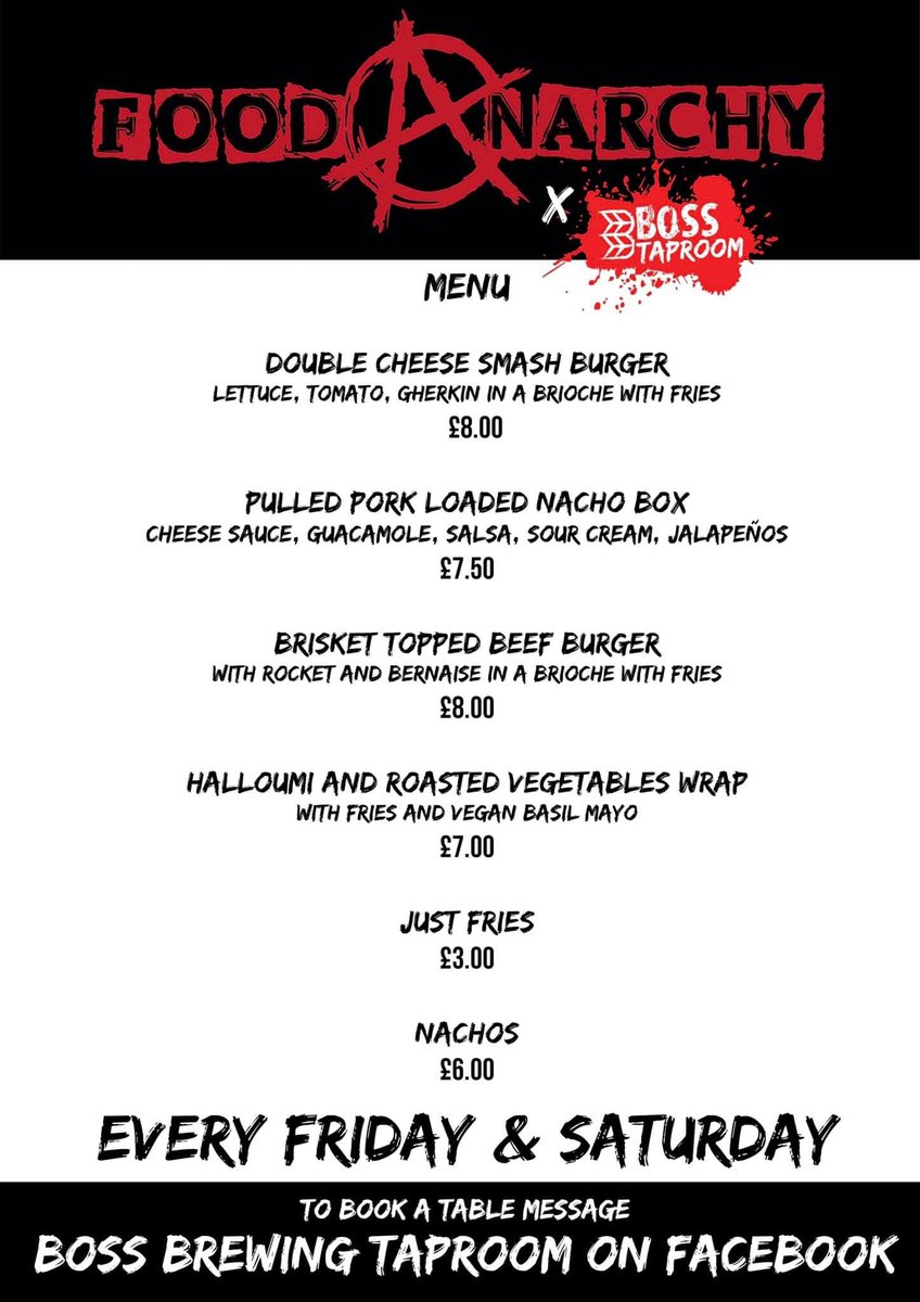 BossTaproom's tweet photo. this weeks menu🤯 https://t.co/DJ9CnVJLRH