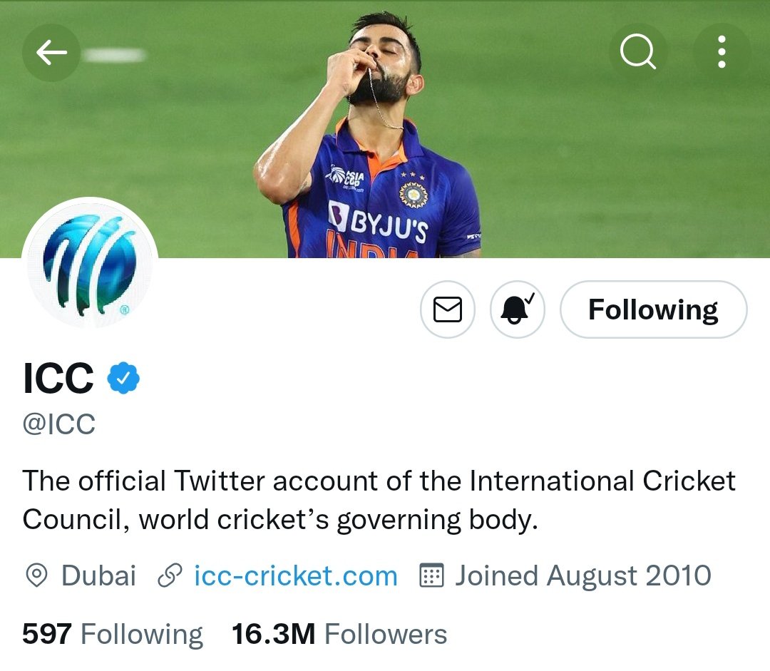 mufaddal_vohra's tweet photo. King Kohli in ICC's new header. https://t.co/bj7BKHDemA