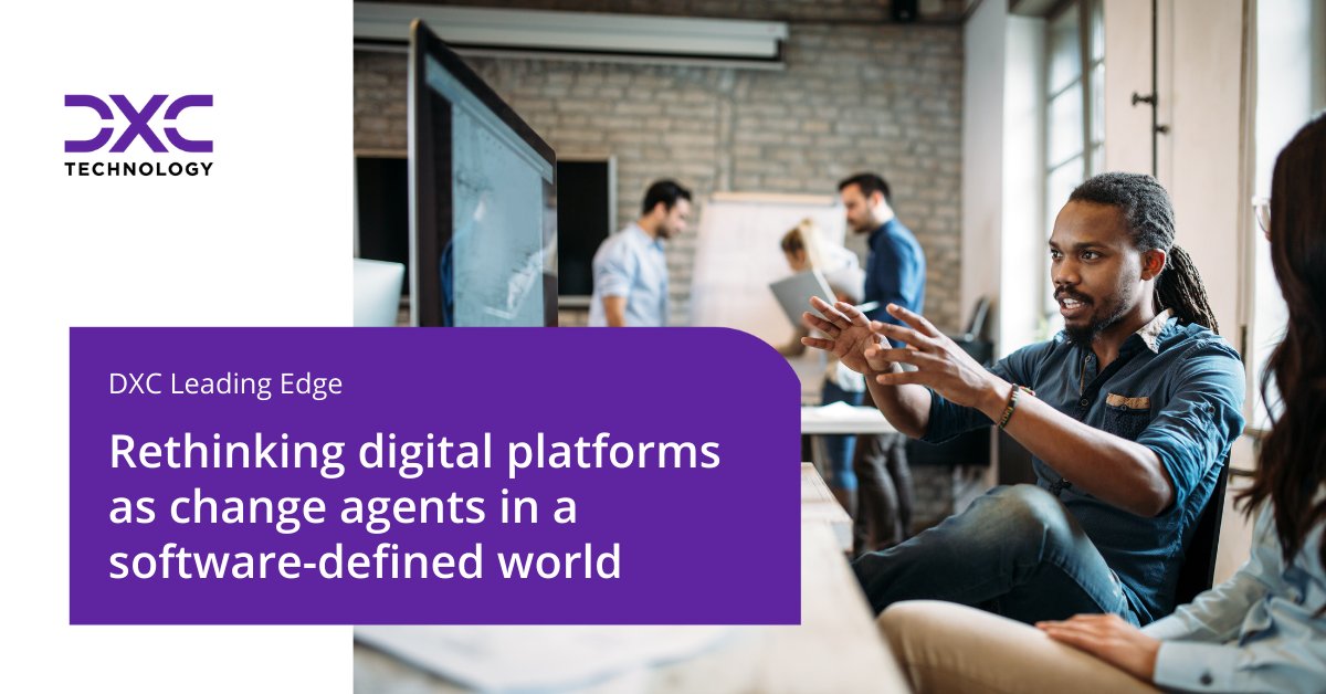DXCTechnology's tweet photo. Modern #platforms are dynamic environments of people, processes, and technologies that spur innovation and change. Read the DXC Leading Edge paper by Bill Murray, Lachlan Stokes, Robb Shally, John Ediger, and Nolan O’Dwyer: https://t.co/Sd0fkYME9d
#AcceleratedNow https://t.co/Obse5W8sWM