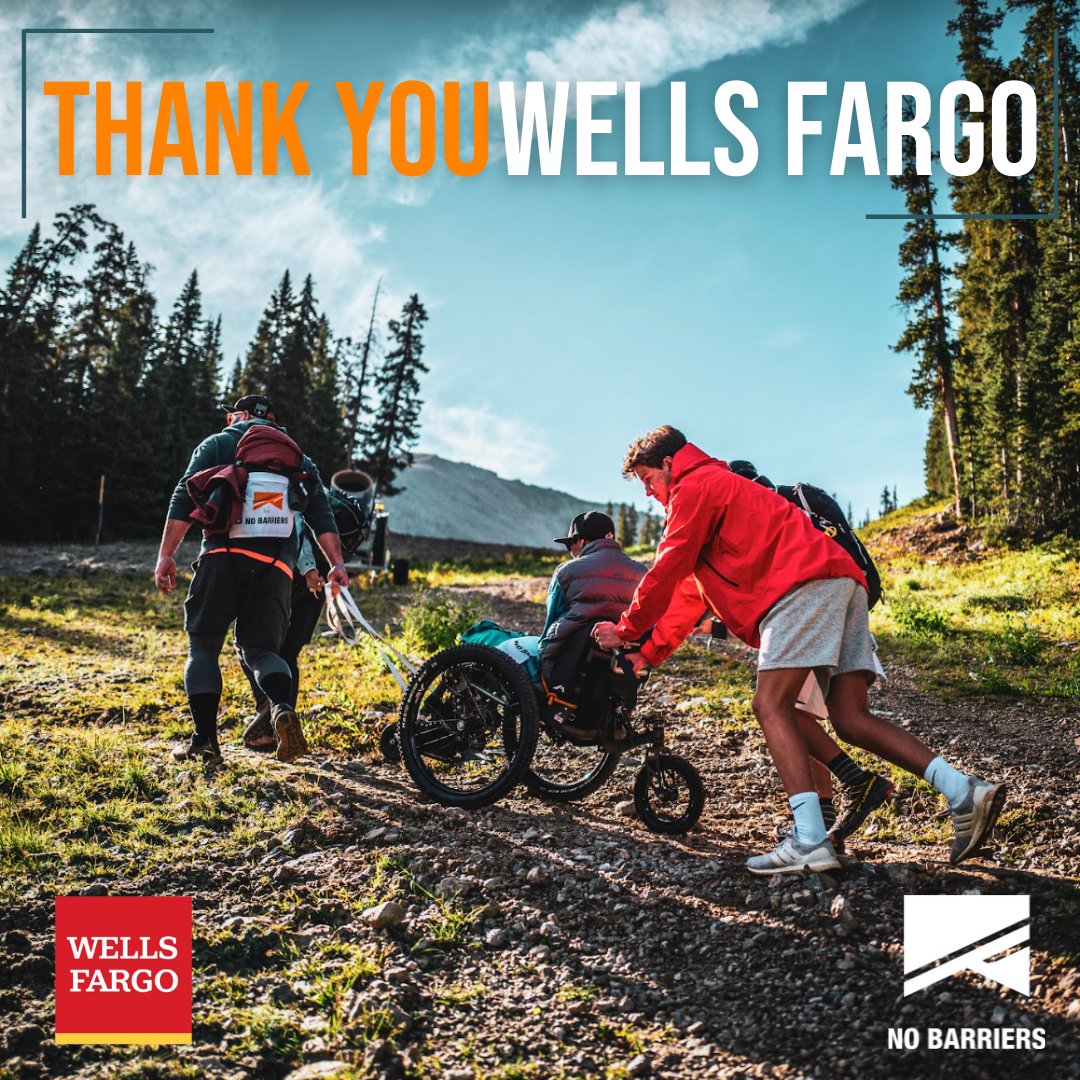 NoBarriersUSA's tweet photo. Thank you, @WellsFargo for your sponsorship of the 2022 #NoBarriersSummit. You helped us elevate others to new heights in their confidence to reach their own summits. https://t.co/zMmBDIDkgY