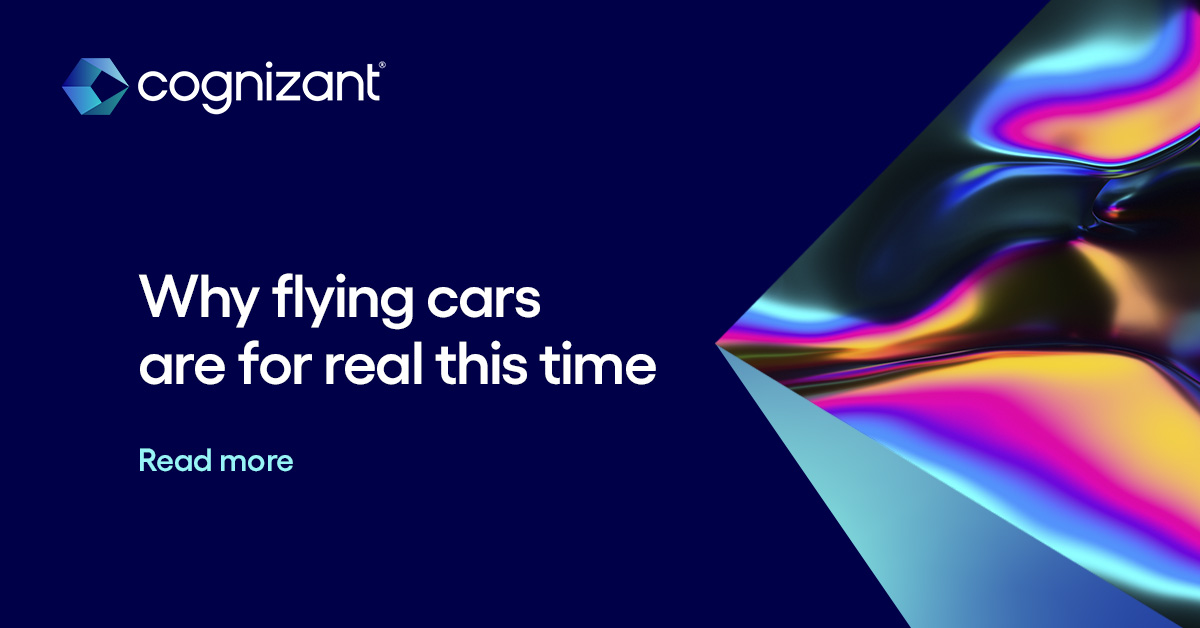 Cognizant's tweet photo. #TechToWatchThursday: Flying cars—for real, this time. https://t.co/4Ehzccexn6 #BeCognizant #TechToWatch https://t.co/U63lB72KgW