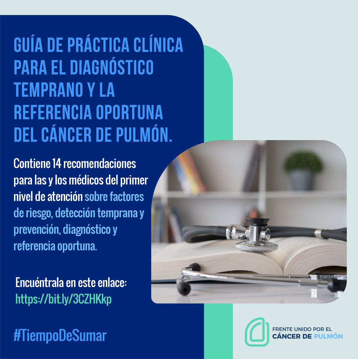 En 🇲🇽 se acaba de publicar la Guía de Práctica Clínica para el diagnóstico temprano y la referencia oportuna del cáncer de pulmón.

Invitamos al personal de salud del primer nivel de atención a consultarla en este enlace: 
bit.ly/3BpLiLv