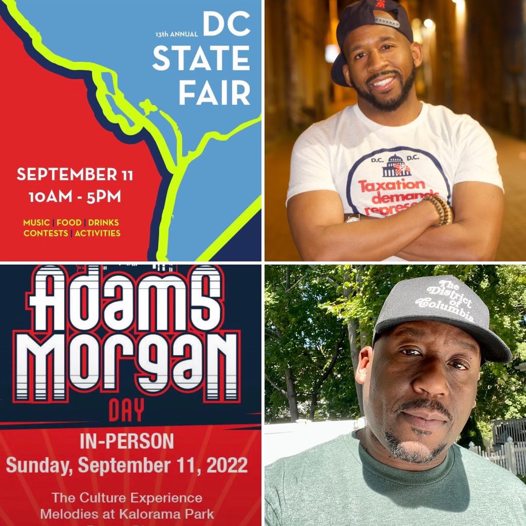 BailiwickCrewDC's tweet photo. Sunday double up!

Y’all got options- check us out at the @DCStateFair or @AdamsMorganDay this Sunday, September 11th.  

Feeling energetic?  Stop thru both events! 💪🏾💪🏾

#bailiwickcrew #dcstatefair #adamsmorganday https://t.co/R0QPEG53Gi