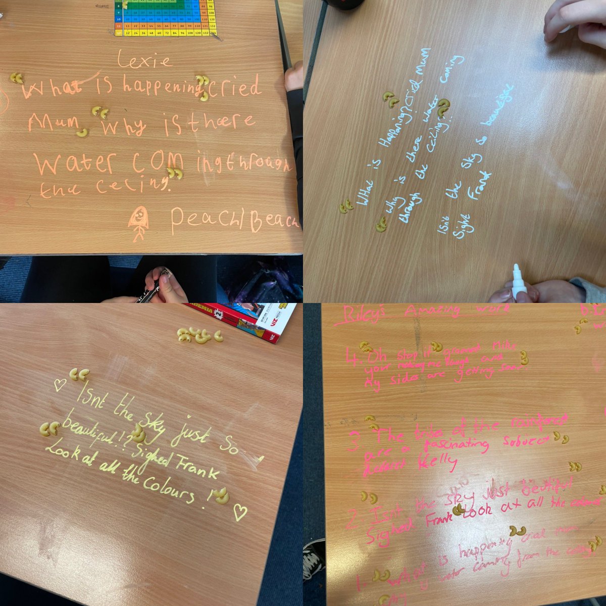 PrestonTowerPS's tweet image. In grammar, P7L have been focusing on using speech marks correctly! We had lots of fun with chalk pens and macaroni…even if half the pasta ended up on the floor 🫣#grammar #speechmarks #confidentindividuals #activelearning