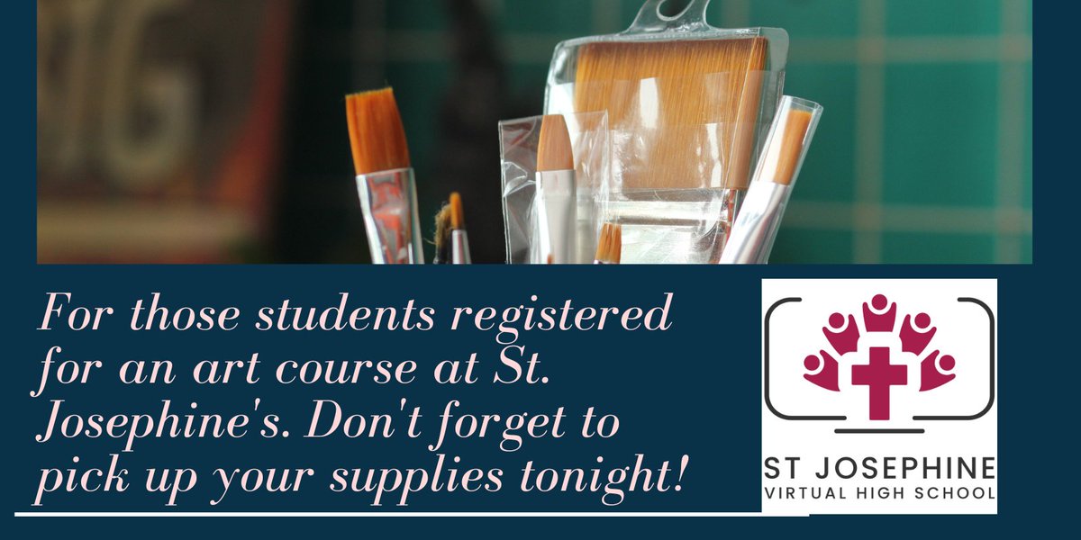 Dragons! Don't forget to pick up your art supplies tonight! <a href="/JosephineOCSB/">St. Josephine Virtual High School</a> <a href="/ocsbArts/">OCSB Arts</a>